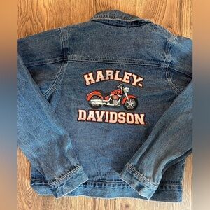 VTG Harley Davidson Graphic Denim Kid's Jacket Size 12 NEW NEVER WORN